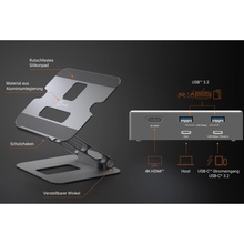 Док-станція J5CREATE JTS327-N 6 в 1 + підставка Space Gray