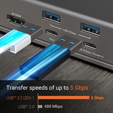 Док-станція J5CREATE JTS327-N 6 в 1 + підставка Space Gray