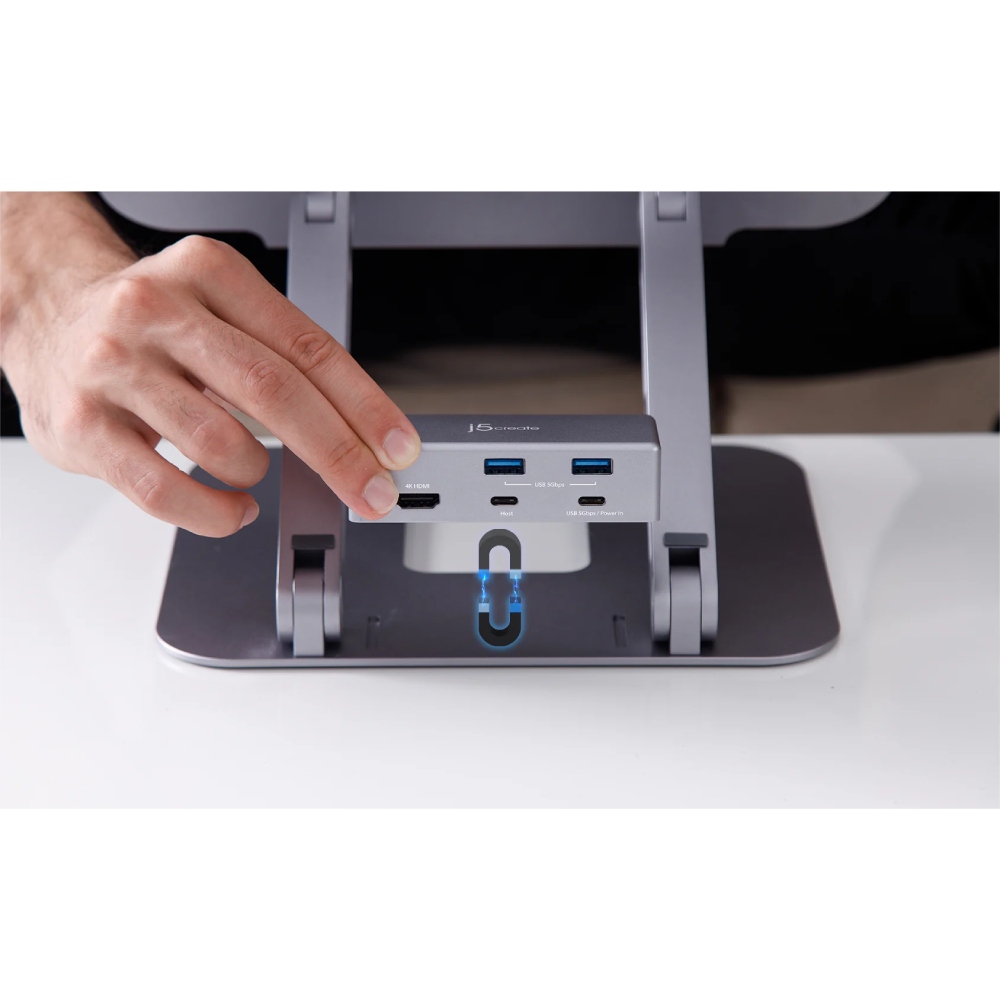Зображення Док-станція J5CREATE JTS327-N 6 в 1 + підставка Space Gray