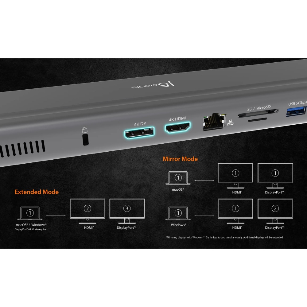 Зображення Док-станція J5CREATE JCD552-N 12 в 1 Space Grey/Black