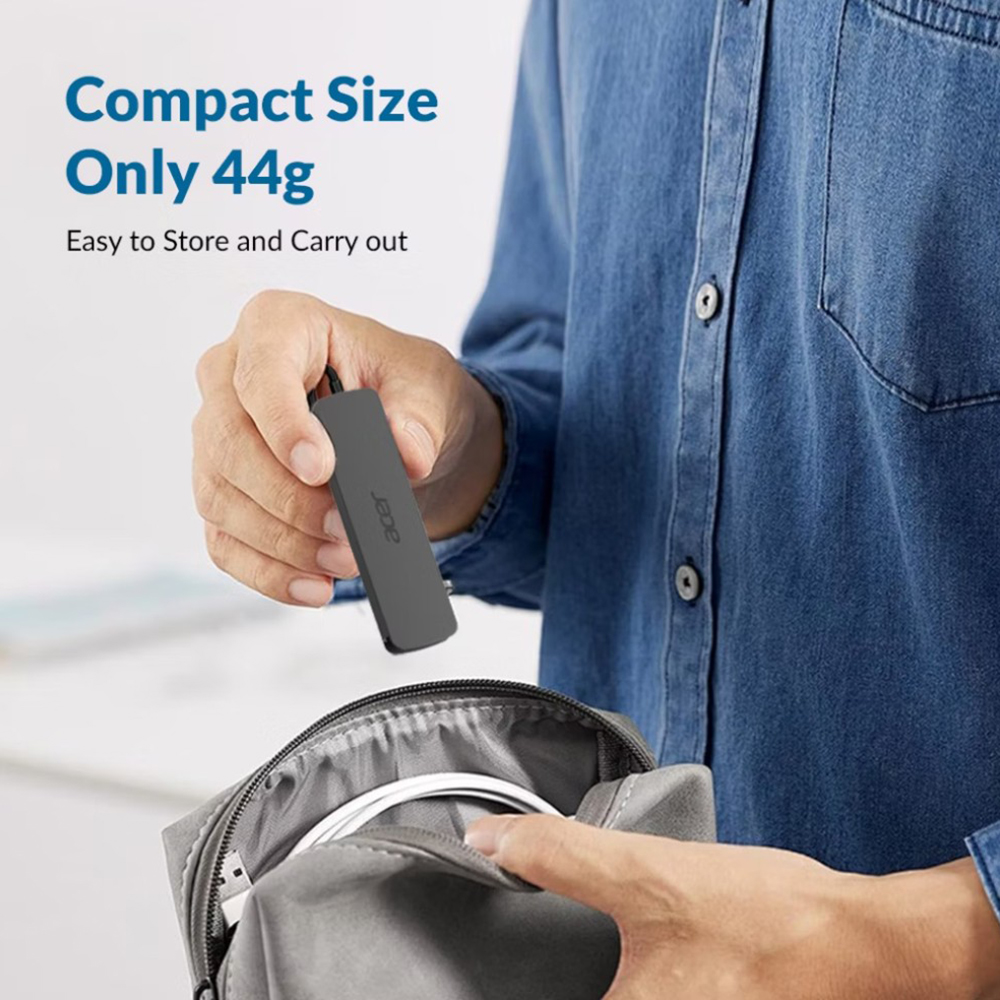 USB-хаб ACER 5in1 0.15 м Gray (HP.DSCAB.021) Додаткові роз'єми HDMI