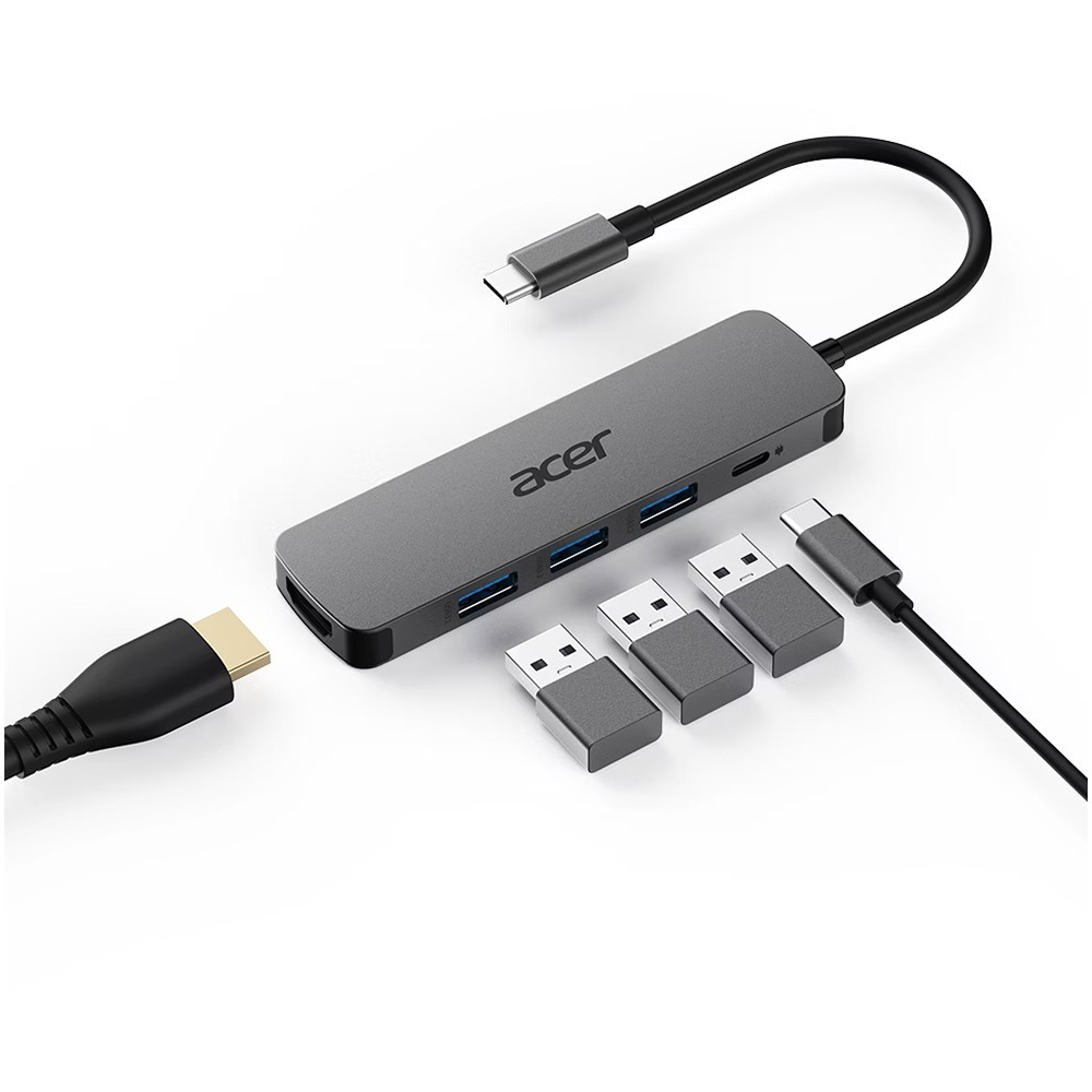 USB-хаб ACER 5in1 0.15 м Gray (HP.DSCAB.021) Тип USB-хаб