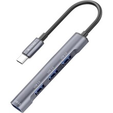 USB-хаб BAVIN HUB-19 USB-C/1xUSB 3.0/3xUSB 2.0 Gray (HUB-19 GY)