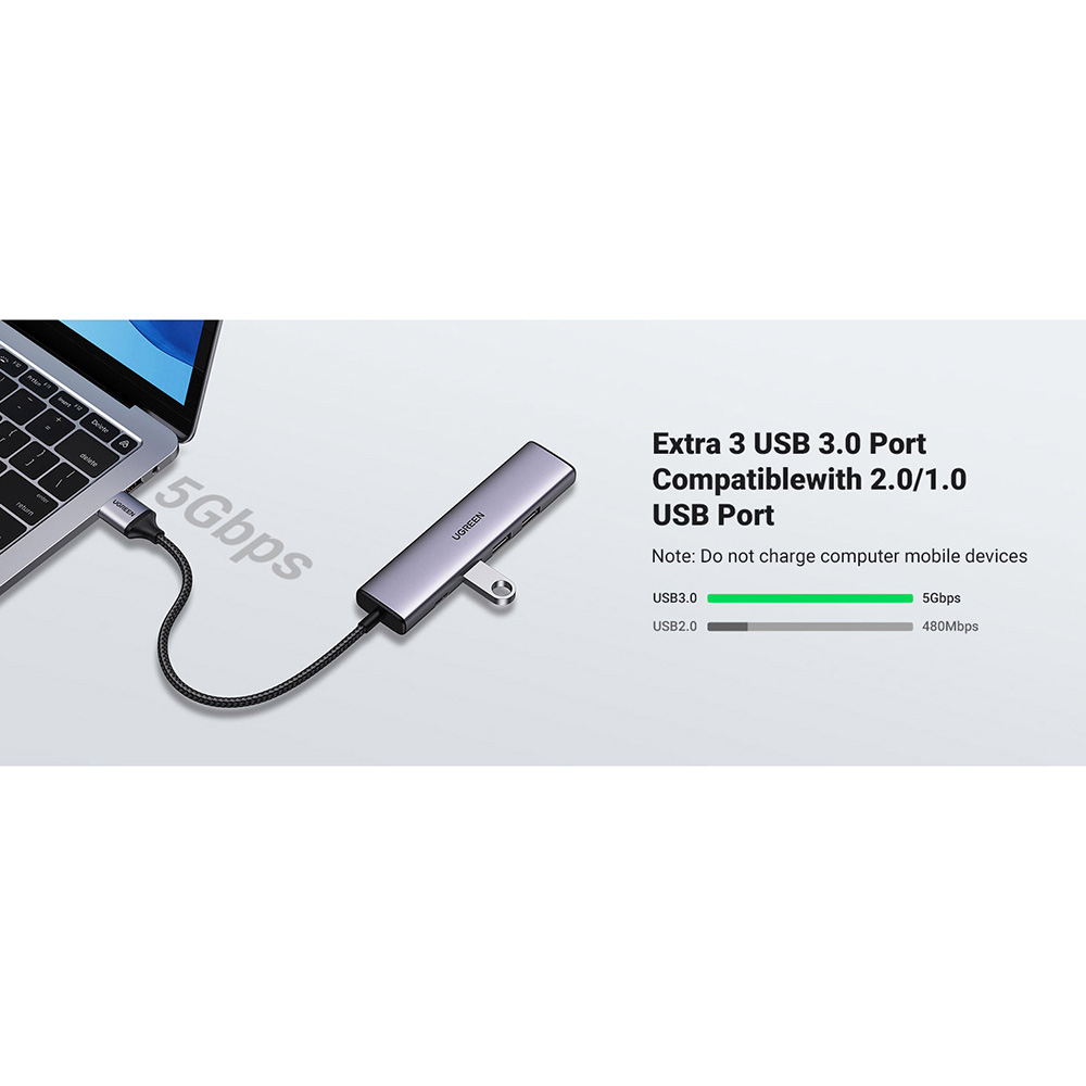 Покупка USB-хаб UGREEN CM473 Deep Gray (20805)