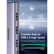 USB-хаб UGREEN CM473 Deep Gray (20805)
