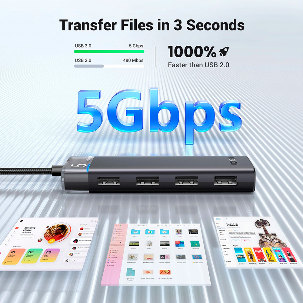 USB-хаб UGREEN CM219 Black (15548) Тип питания пассивный