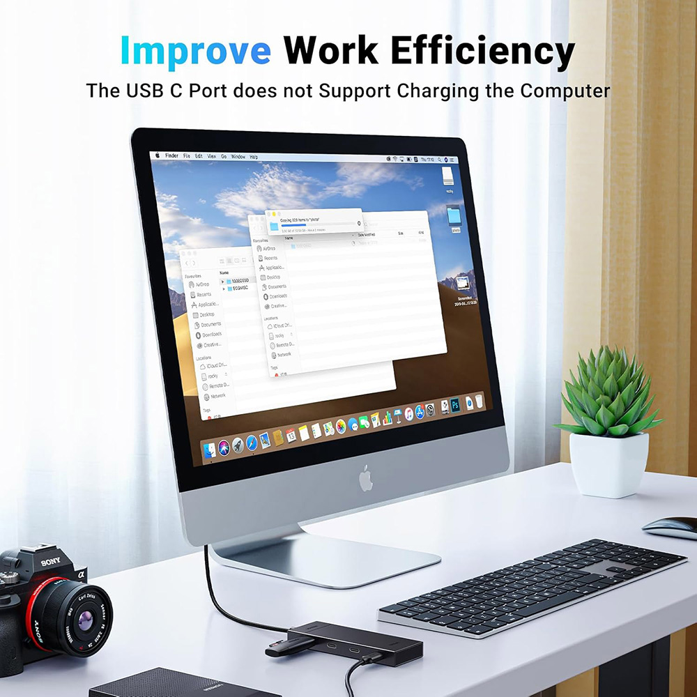 USB-хаб UGREEN CM806 Black (35584) Інтерфейс підключення USB Type-C
