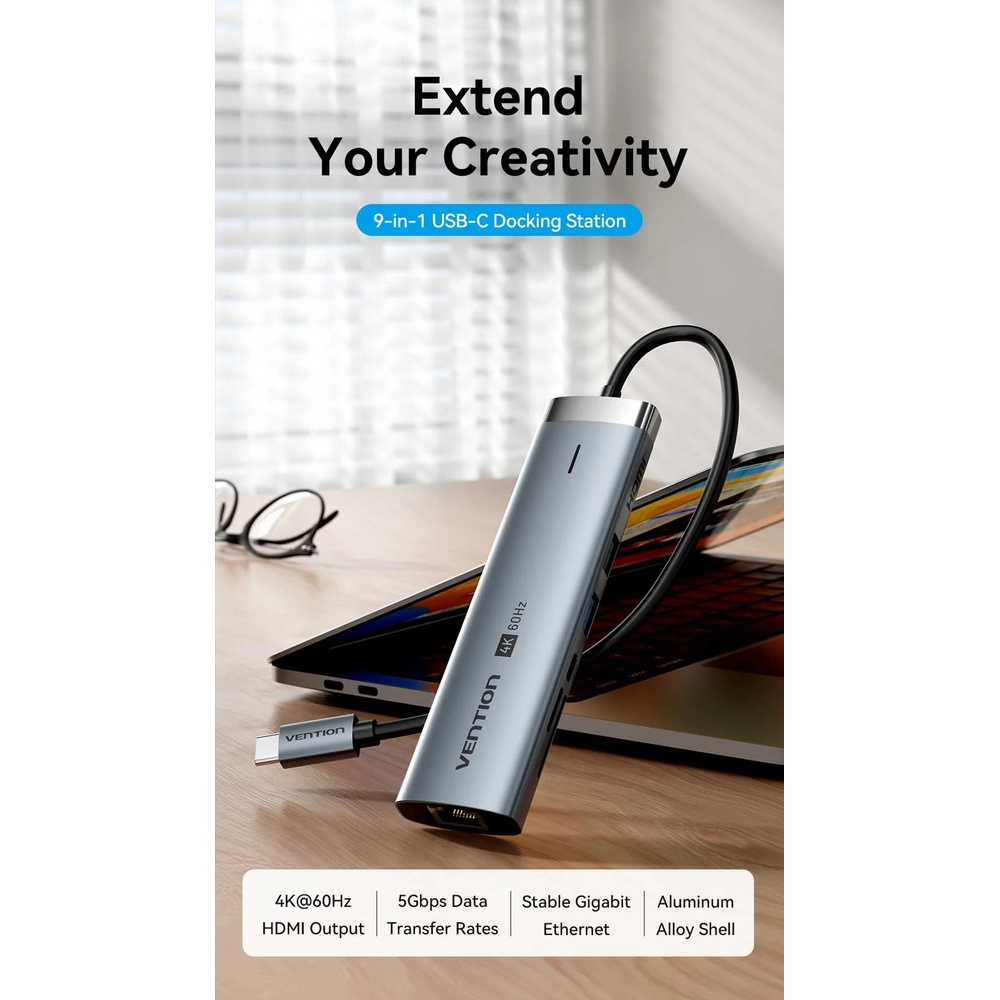 Зовнішній вигляд Док-станція VENTION 9-in-1 (TGVHB)