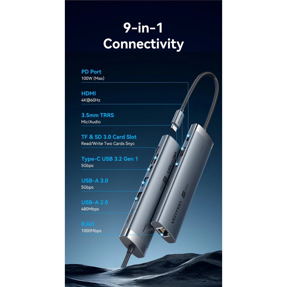 Замовити Док-станція VENTION 9-in-1 (TGVHB)