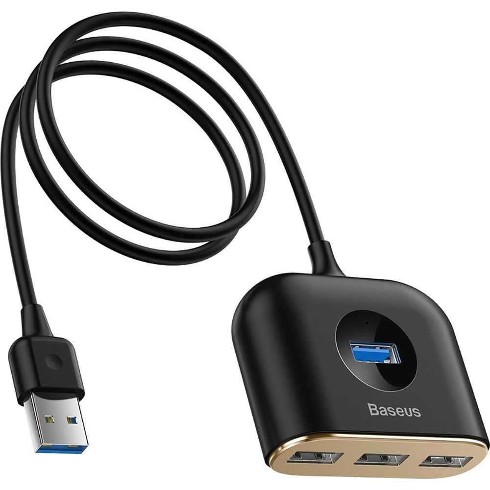 USB-хаб BASEUS Square round 4 in 1 USB HUB Adapter 1m Black (CAHUB-AY01) Тип живлення пасивний