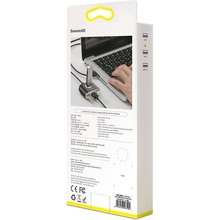 USB-хаб BASEUS Square round 4 in 1 USB HUB Adapter 1m Black (CAHUB-AY01)