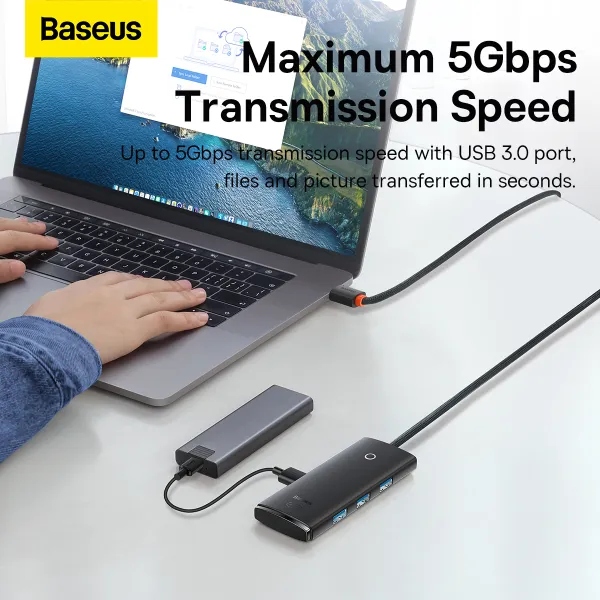 Заказать USB-хаб BASEUS Lite Series 1 м Black (WKQX030401)