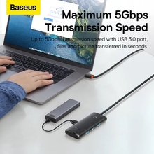 USB-хаб BASEUS Lite Series 1 м Black (WKQX030401)