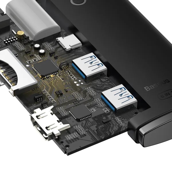 Док-станция BASEUS Lite Series 22.5 см Black (WKQX050101) Дополнительные разъемы microSD