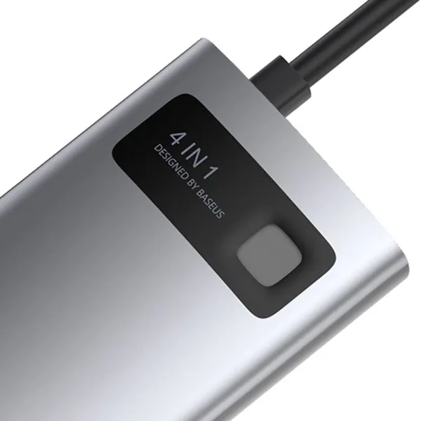 Док-станция BASEUS Metal Gleam Series 4 in 1 15 см Gray (WKWG070113) Дополнительные разъемы HDMI