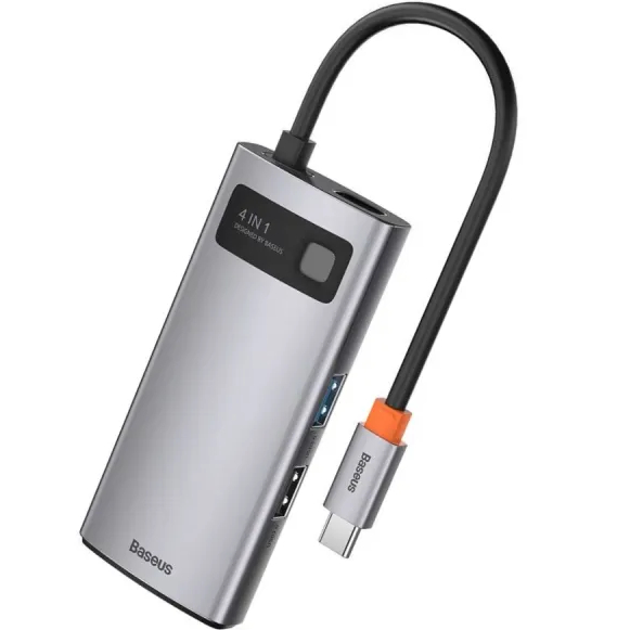 Док-станция BASEUS Metal Gleam Series 4 in 1 15 см Gray (WKWG070113) Тип док-станция
