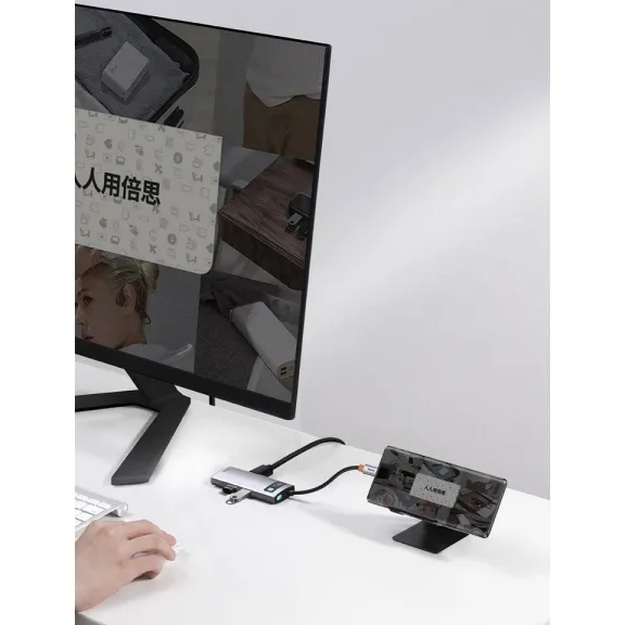 В Украине Док-станция BASEUS Metal Gleam Series 4 in 1 15 см Gray (WKWG070113)