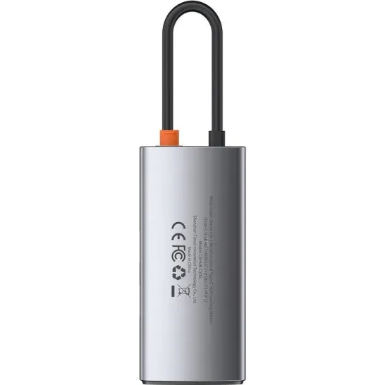 Док-станция BASEUS Metal Gleam Series 4 in 1 15 см Gray (WKWG070113) Интерфейс подключения USB Type-C
