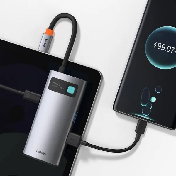 Изображение Док-станция BASEUS Metal Gleam Series 4 in 1 15 см Gray (WKWG070113)