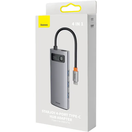 Обзор USB-хаб BASEUS Metal Gleam Series 15 см Gray (WKWG070013)