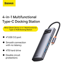 USB-хаб BASEUS Metal Gleam Series 15 см Gray (WKWG070013)