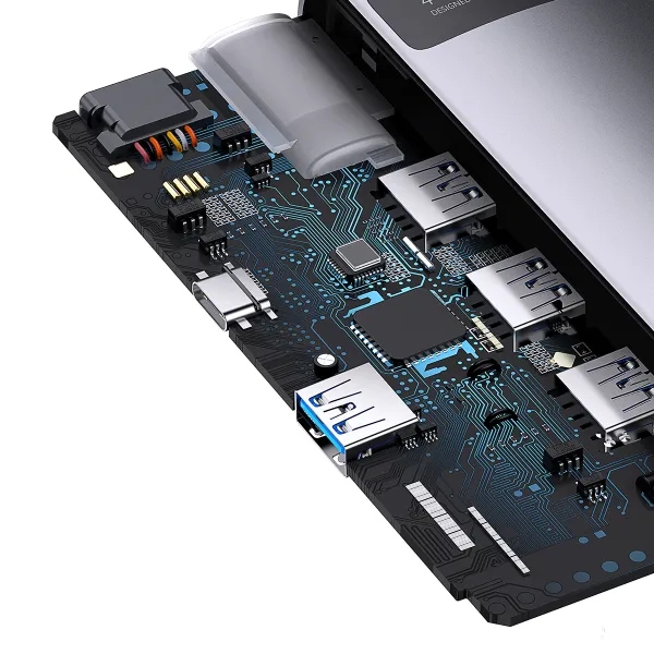 Внешний вид USB-хаб BASEUS Metal Gleam Series 15 см Gray (WKWG070013)