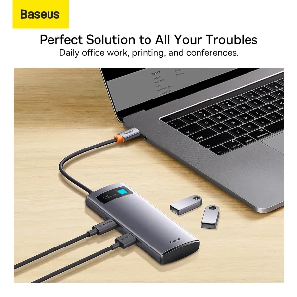 В Фокстрот USB-хаб BASEUS Metal Gleam Series 15 см Gray (WKWG070013)