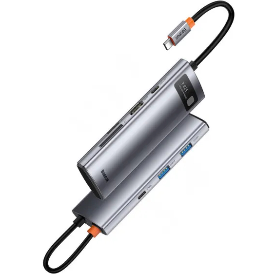 Док-станция BASEUS Metal Gleam Series 7 in 1 Gray (WKWG020113) Дополнительные разъемы SD card