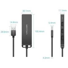 USB-хаб VENTION 4xUSB 2.0 15см Black (CHMBB)