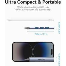 USB-хаб VENTION 1xUSB 3.0/3xUSB 2.0 15см Grey (CKOHB)