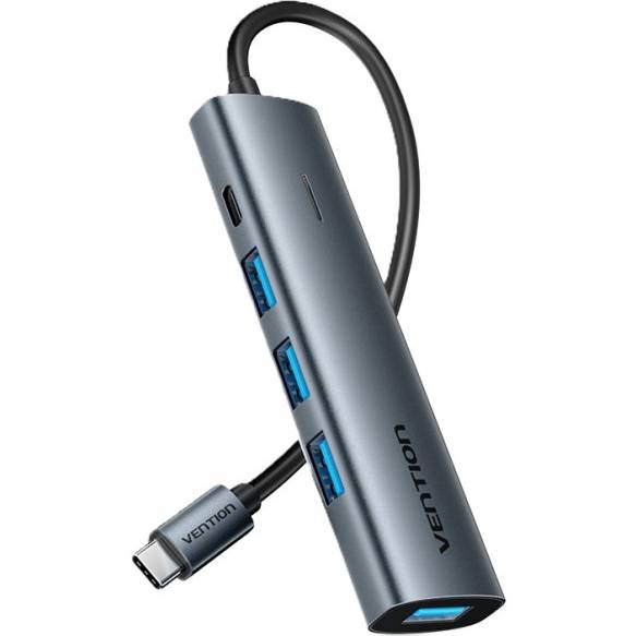 USB-хаб VENTION 4xUSB 3.0/1xUSB-C 5Gbps Black (TGZHB)