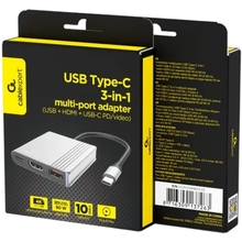 Док-станция CABLEXPERT USB-C 3-в-1 Space Grey (A-CM-COMBO3-05)