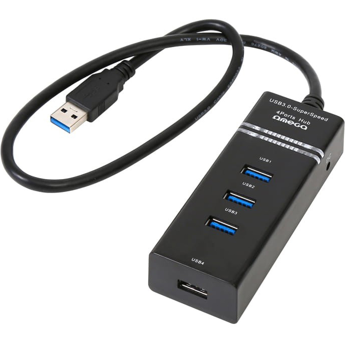 USB-хаб OMEGA USB 3.0 Hub 4 Port Black (OUH34B) Тип USB-хаб