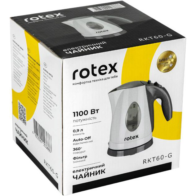 Электрочайник ROTEX RKT60-G Объем 0.9