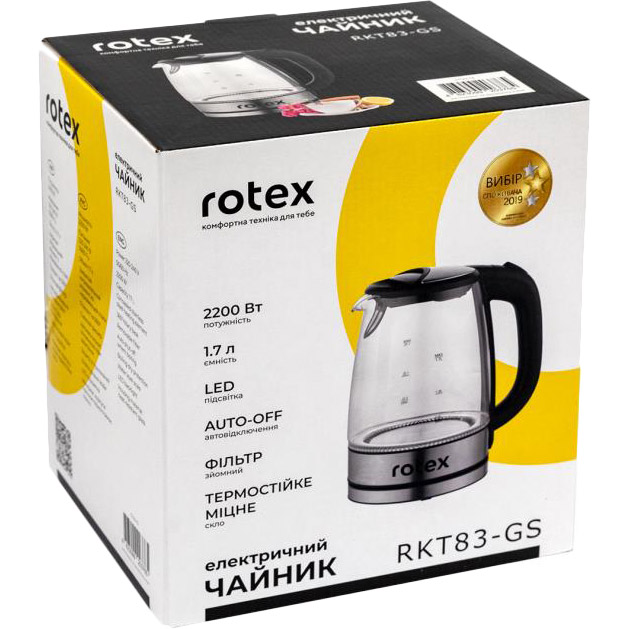 Електрочайник ROTEX RKT83-GS Об'єм 1.7