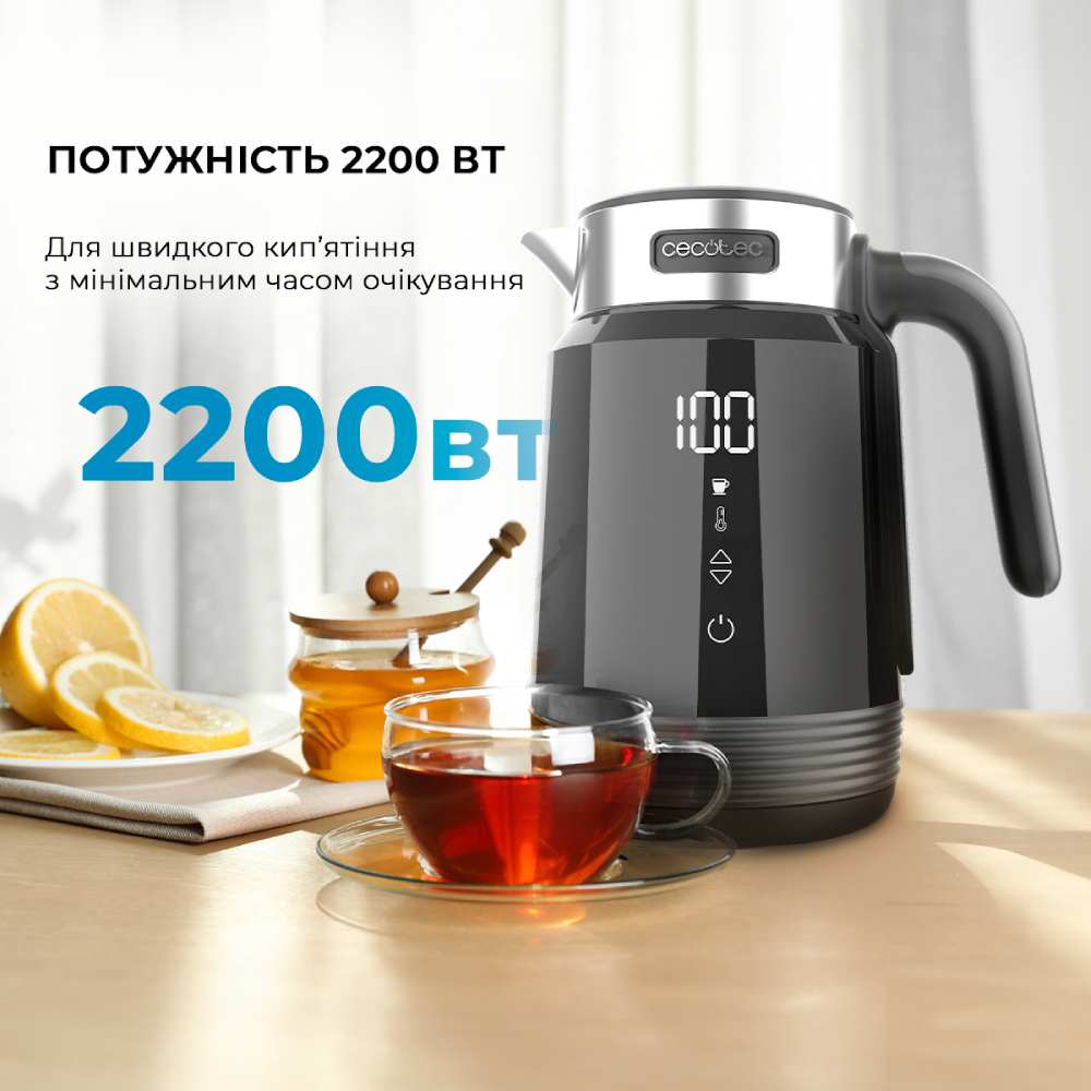 Електрочайник CECOTEC ThermoSense 600 Touch Black (CCTC-01748) Матеріал корпуса нержавіюча сталь