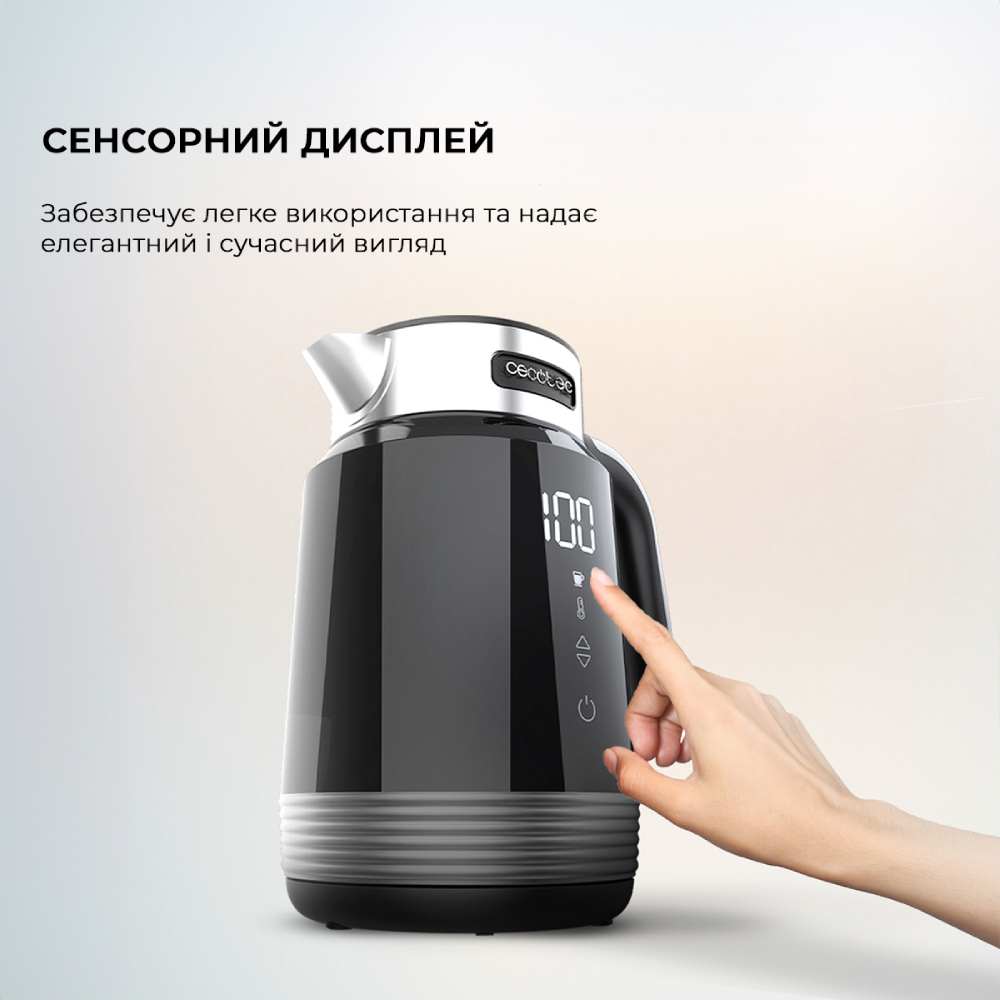 Зображення Електрочайник CECOTEC ThermoSense 600 Touch Black (CCTC-01748)