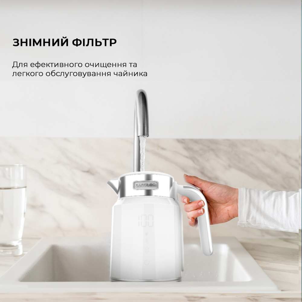 Фото Електрочайник CECOTEC ThermoSense 600 Touch White Hervidores De Agua (CCTC-01749)