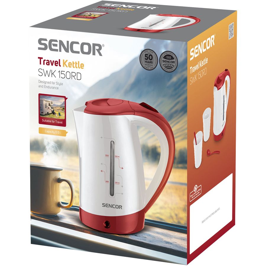 Электрочайник SENCOR Strix SWK150RD White/Red Объем 0.5