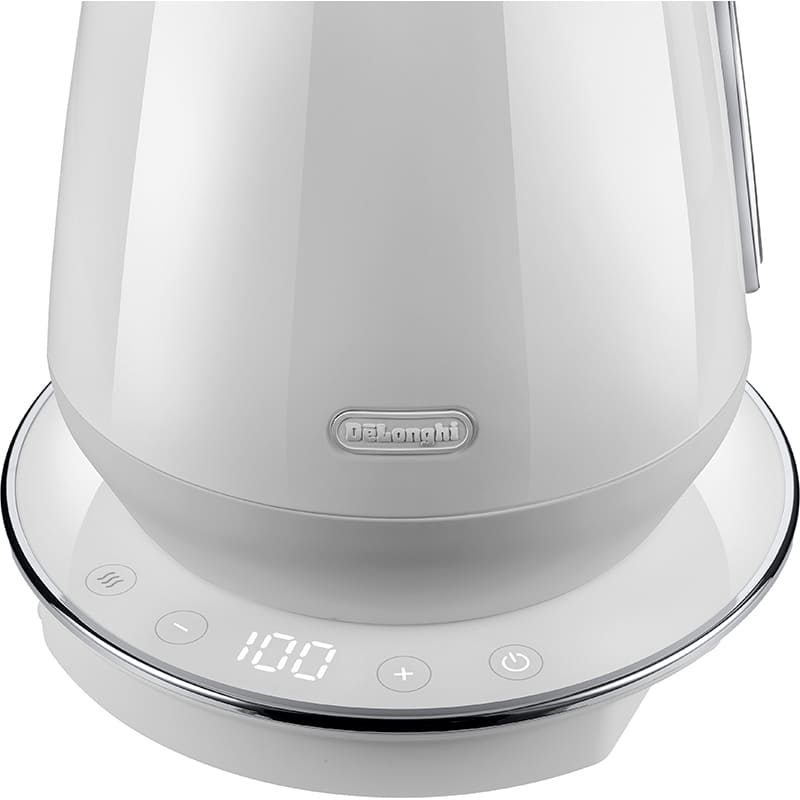 Электрочайник DELONGHI Eclettica Special Tea KBY 2011 W Дополнительно Выключение при снятии с базы; С отсеком для кабеля; База вращается на 360°; 9 температурных режимов (40°,50°,60°,70°,80°,85°,90°,95°,100°)