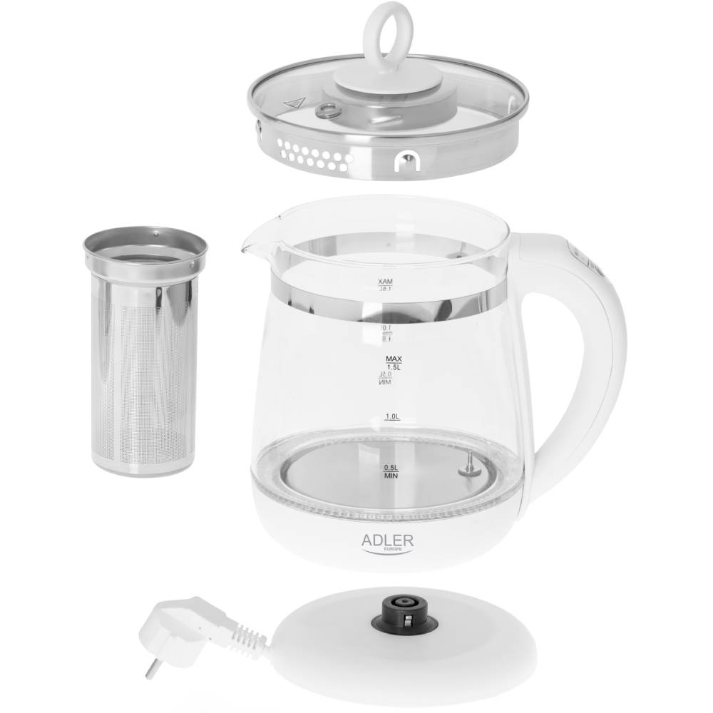 Электрочайник ADLER AD 1299 White Мощность 2200