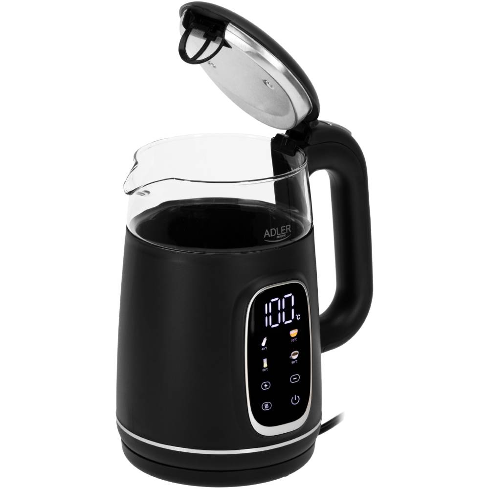 Електрочайник ADLER AD 1305 Black/Silver (AD1305BS) Матеріал корпуса пластик
