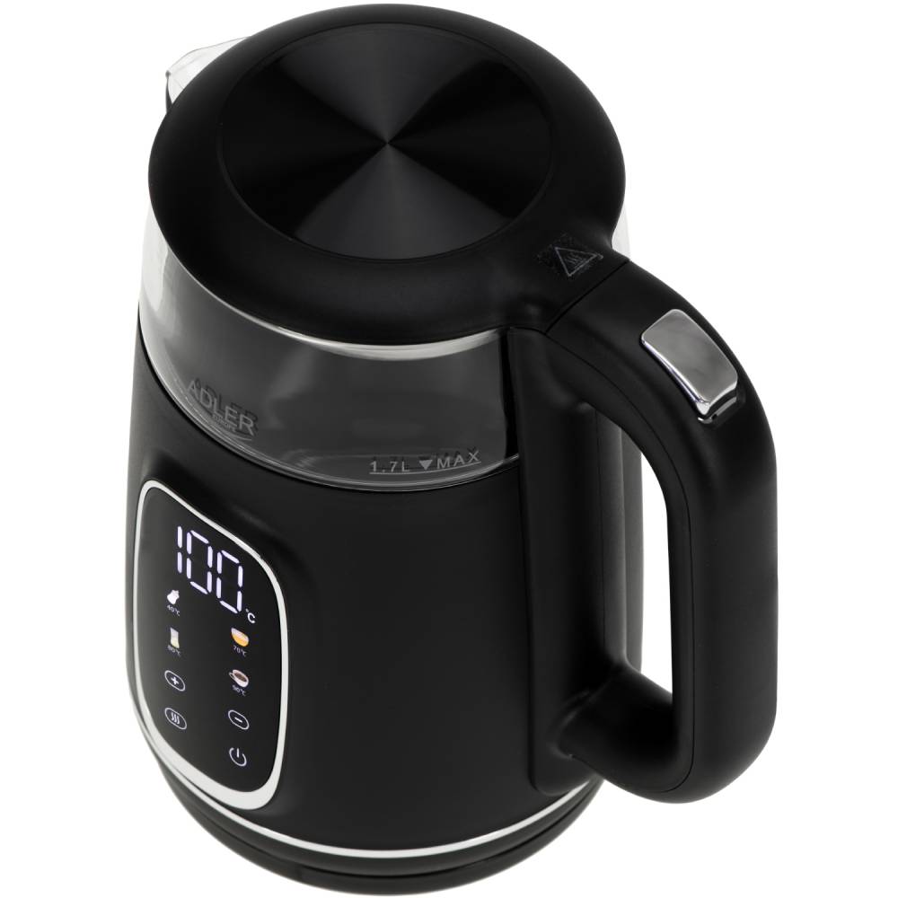 Електрочайник ADLER AD 1305 Black/Silver (AD1305BS) Потужність 2200