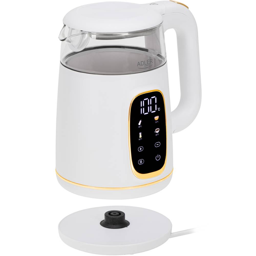 Электрочайник ADLER AD 1305 White/Gold (AD1305WG) Объем 1.7