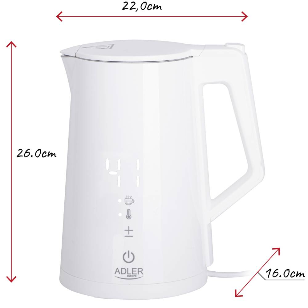 Зовнішній вигляд Електрочайник ADLER AD 1345 White (AD1345W)