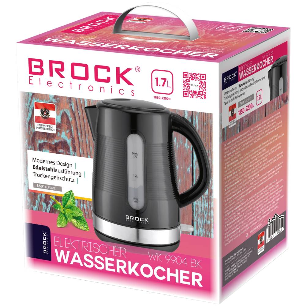 Електрочайник BROCK WK 9904 BK Матеріал корпуса пластик