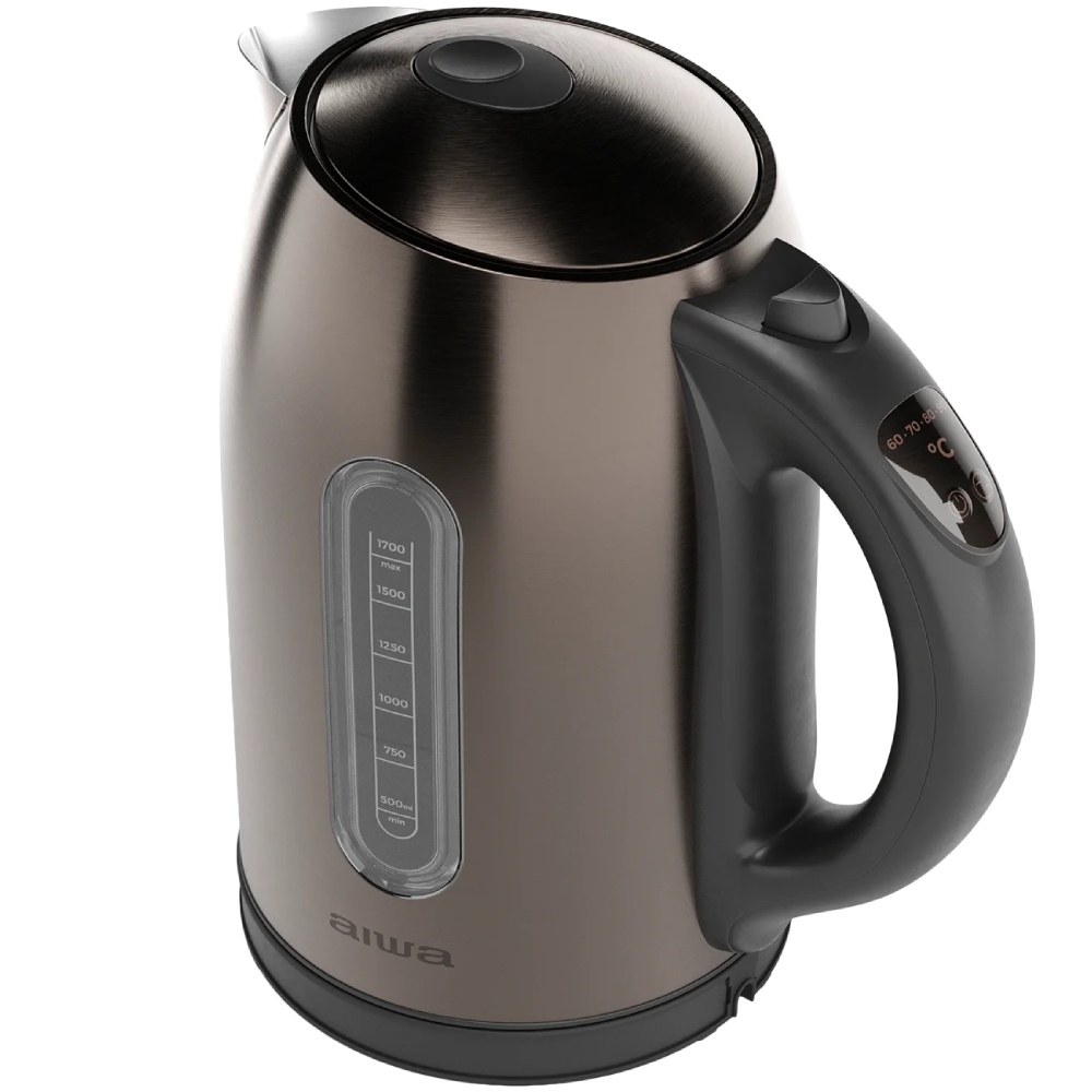 Електрочайник AIWA KAWAKO AKT-3000D Додатково довжина шнура: 0,75 м; автоматичне вимкнення при 100°C; механізм для змотування шнура; протиковзні ніжки; бездротове обертання на 360 º