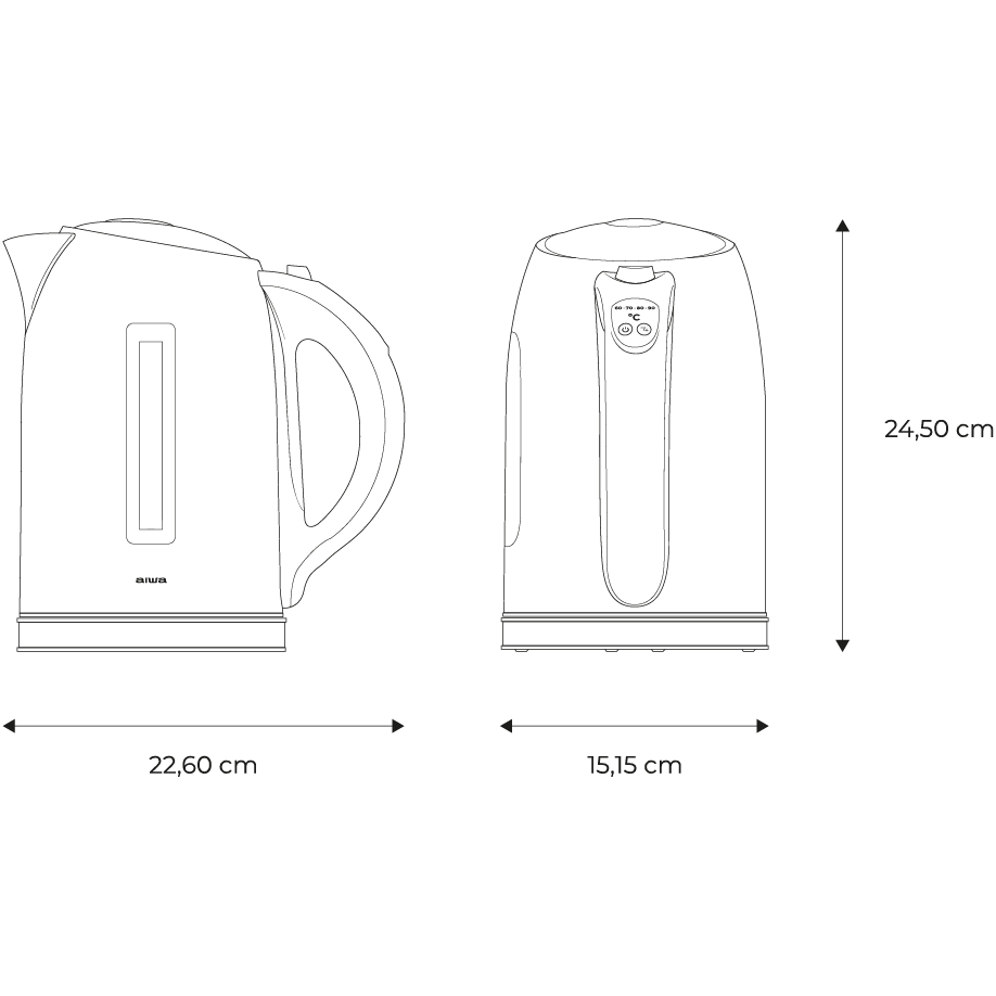Електрочайник AIWA KAWAKO AKT-3000D Об'єм 1.7