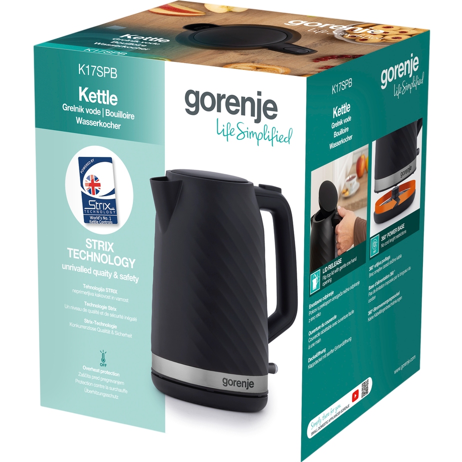 Фото Электрочайник GORENJE K17SPB Black (KEP3053-GS)