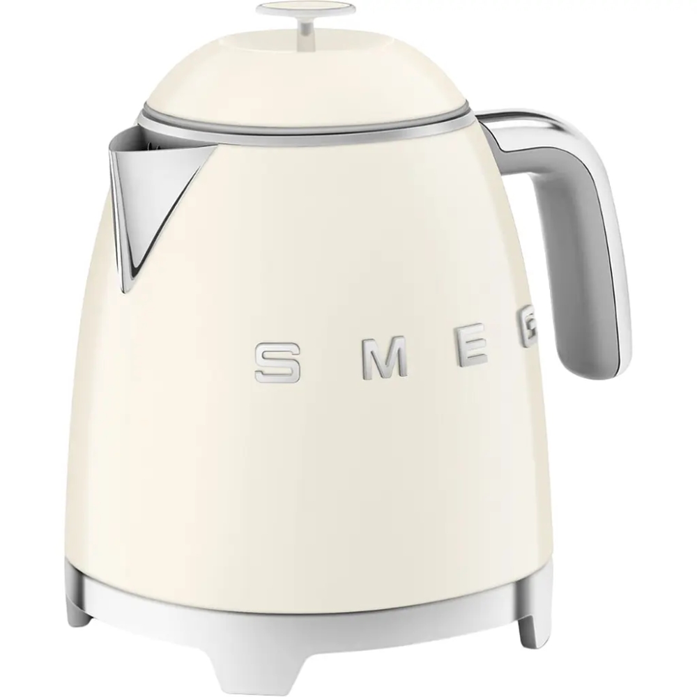 Электрочайник SMEG KLF05CREU Дополнительно отсек для кабеля; основа с возможностью поворота на 360 градусов; автоматическое отключение при 100°C; длина кабеля: 1 м